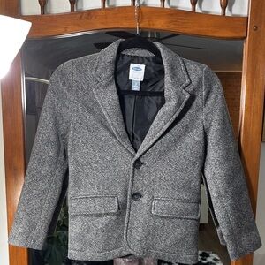 Old Navy Tweed Herringbone Gray Pattern Blazer